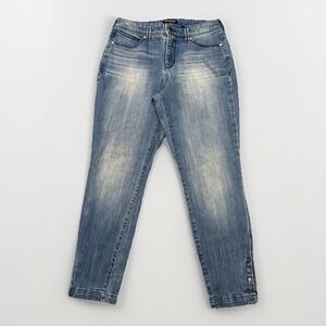 BANDOLINO Jeans Womens Size 4 Lisbeth Curvy Skinny Crop Snap  Medium Wash 28x26